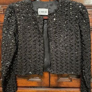 Black Sequin Bolero Jacket